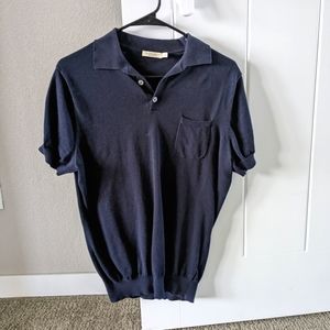 Suitsupply Navy Cotton Knit Polo